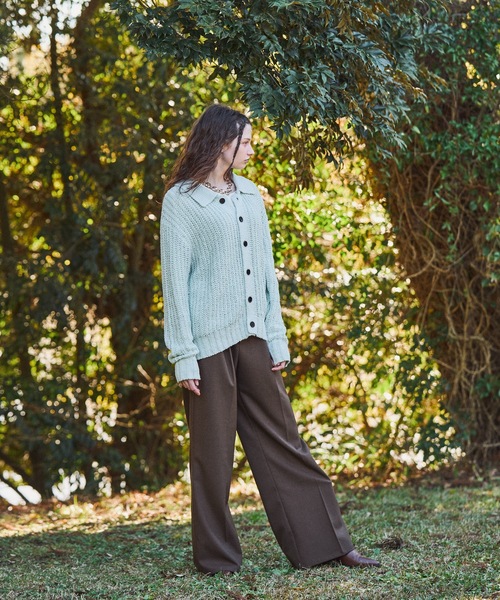 CASPER JOHN(キャスパージョン)の「Ribbon yarn collar cardigan/リボンヤーンカラーカーディガン(カーディガン/ボレロ・メンズ・ミント/ブラック/アイボリー・X-SMALL/SMALL/MEDIUM/LARGE)」の15枚目の写真