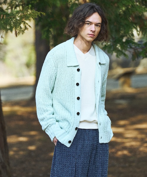 CASPER JOHN(キャスパージョン)の「Ribbon yarn collar cardigan/リボンヤーンカラーカーディガン(カーディガン/ボレロ・メンズ・ミント/ブラック/アイボリー・X-SMALL/SMALL/MEDIUM/LARGE)」の16枚目の写真