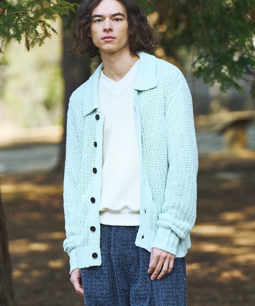 CASPER JOHN(キャスパージョン)の「Ribbon yarn collar cardigan/リボンヤーンカラーカーディガン(カーディガン/ボレロ・メンズ・ミント/ブラック/アイボリー・X-SMALL/SMALL/MEDIUM/LARGE)」の17枚目の写真