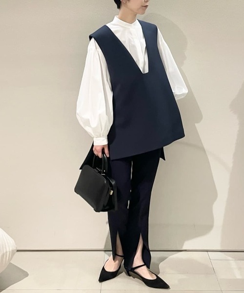 LE PHIL（ルフィル）の「◆スキューバーダンボールジレ（ベスト・レディース・ブラック/ホワイト/ネイビー・F）」の6枚目の写真