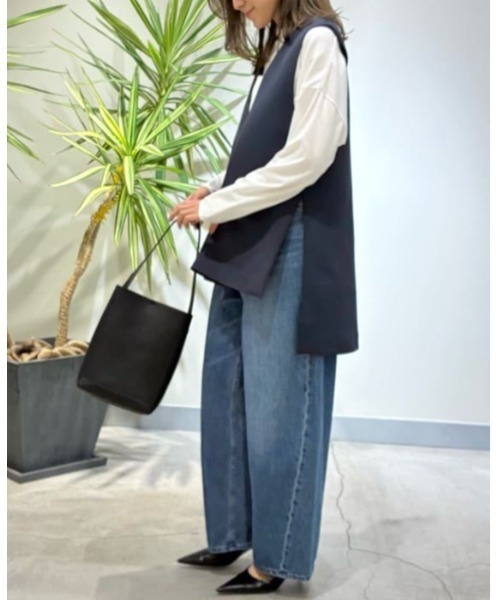 LE PHIL（ルフィル）の「◆スキューバーダンボールジレ（ベスト・レディース・ブラック/ホワイト/ネイビー・F）」の5枚目の写真