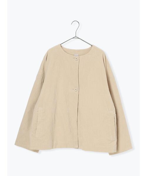 TSUHARU by Samansa Mos2（ツハルバイサマンサモスモス）の「コール天ノーカラージャケット（ノーカラージャケット・レディース・グレー/ブルー/ベージュ・F）」の21枚目の写真