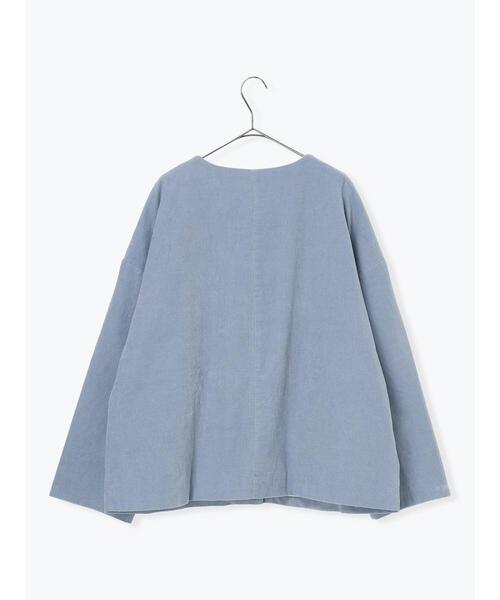 TSUHARU by Samansa Mos2（ツハルバイサマンサモスモス）の「コール天ノーカラージャケット（ノーカラージャケット・レディース・グレー/ブルー/ベージュ・F）」の11枚目の写真