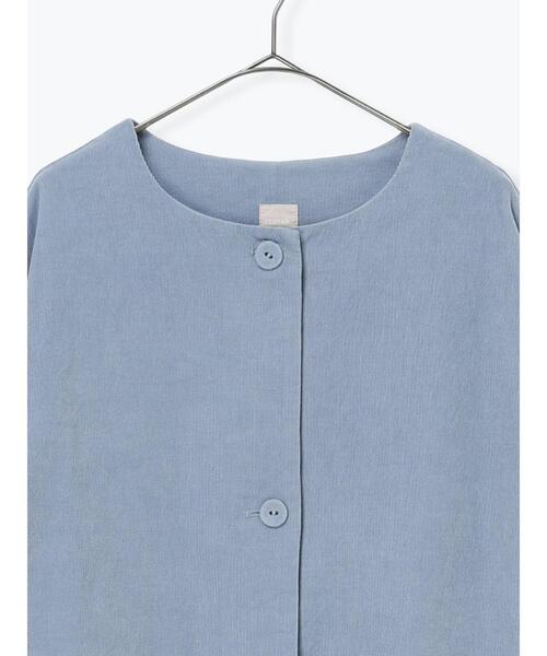 TSUHARU by Samansa Mos2（ツハルバイサマンサモスモス）の「コール天ノーカラージャケット（ノーカラージャケット・レディース・グレー/ブルー/ベージュ・F）」の12枚目の写真