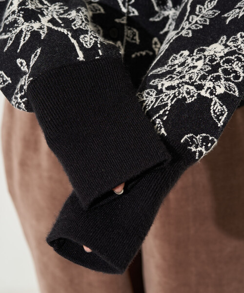 限定展開 ニュアンス ボタニカル ジャガード 2WAY ニット