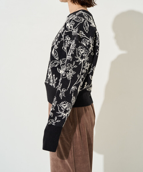 限定展開 ニュアンス ボタニカル ジャガード 2WAY ニット