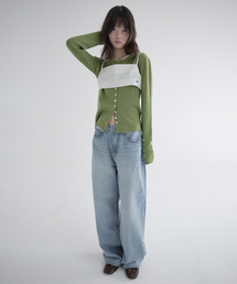 RIVET WIDE DENIM PANTS (LIGHT BLUE)
