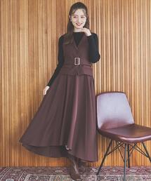 SWINGLE（スウィングル）の「ジレアシメワンピースセットアップ（セットアップ）」