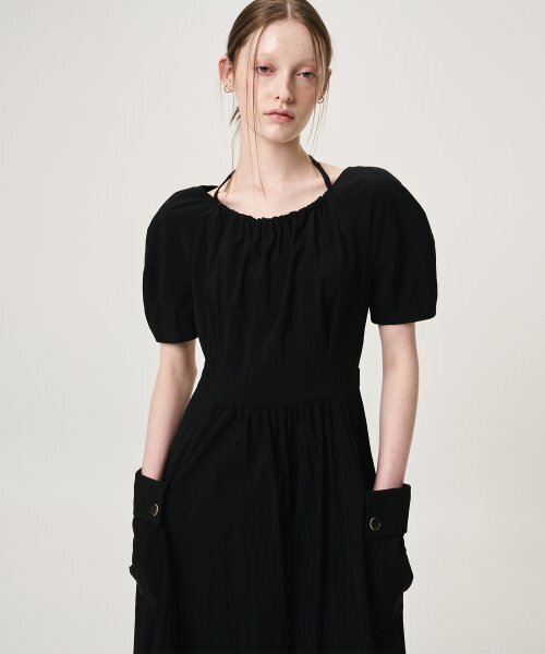 ETMON（エトモン）の「Neck String Pocket Dress, Black（ワンピース・レディース・その他・MEDIUM/SMALL）」の2枚目の写真
