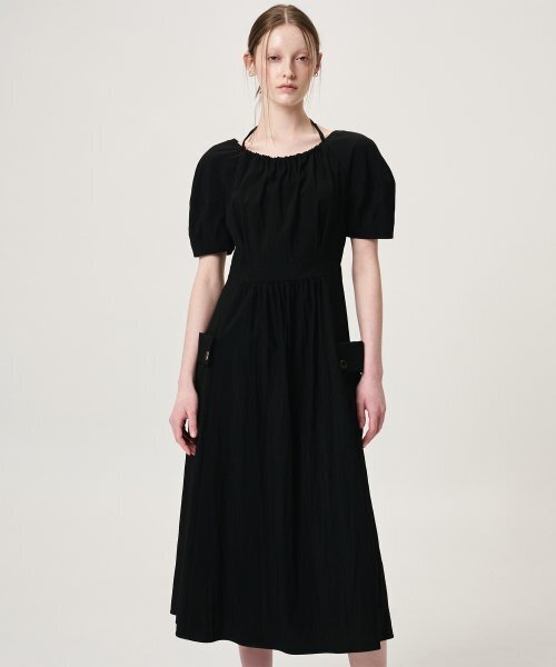 ETMON（エトモン）の「Neck String Pocket Dress, Black（ワンピース・レディース・その他・MEDIUM/SMALL）」の3枚目の写真