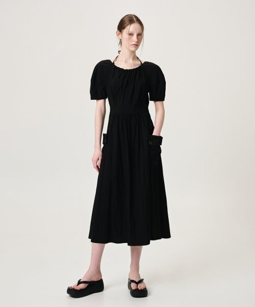 ETMON（エトモン）の「Neck String Pocket Dress, Black（ワンピース・レディース・その他・MEDIUM/SMALL）」の4枚目の写真