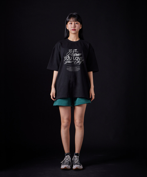 ASTRAL PROJECTION（アストラルプロジェクション）の「[オーバーサイズ]リズン 13番手 綿 ラウンドネック 半袖Tシャツ_ブラック（Tシャツ/カットソー・メンズ・その他・LARGE/MEDIUM/X-LARGE）」の4枚目の写真