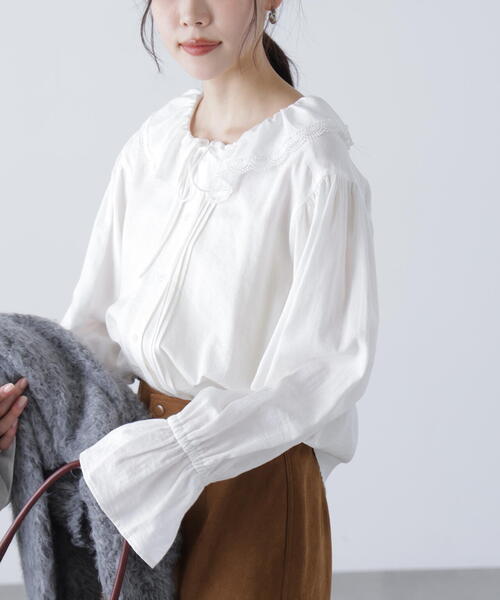 FREE'S MART(フリーズマート)の「◆フリルカラーブラウス(シャツ/ブラウス・レディース・ホワイト/ブラック/ホワイト系その他・FREE)」の1枚目の写真