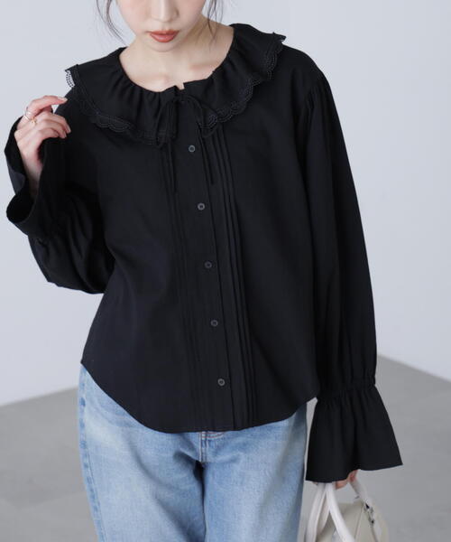 FREE'S MART(フリーズマート)の「◆フリルカラーブラウス(シャツ/ブラウス・レディース・ホワイト/ブラック/ホワイト系その他・FREE)」の3枚目の写真