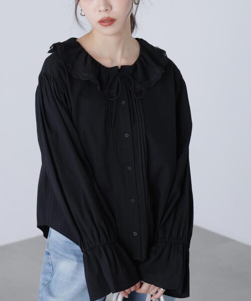 FREE'S MART(フリーズマート)の「◆フリルカラーブラウス(シャツ/ブラウス・レディース・ホワイト/ブラック/ホワイト系その他・FREE)」の6枚目の写真