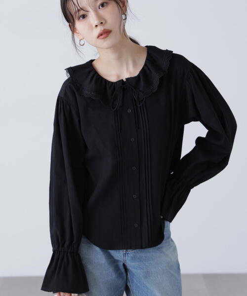 FREE'S MART(フリーズマート)の「◆フリルカラーブラウス(シャツ/ブラウス・レディース・ホワイト/ブラック/ホワイト系その他・FREE)」の7枚目の写真