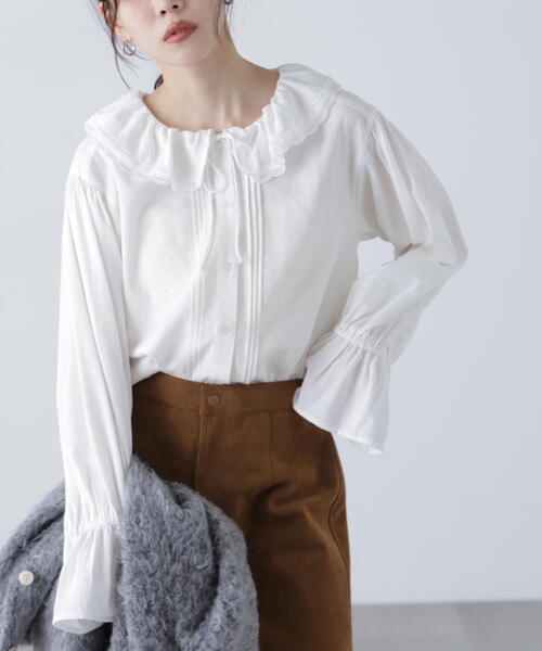 FREE'S MART(フリーズマート)の「◆フリルカラーブラウス(シャツ/ブラウス・レディース・ホワイト/ブラック/ホワイト系その他・FREE)」の13枚目の写真