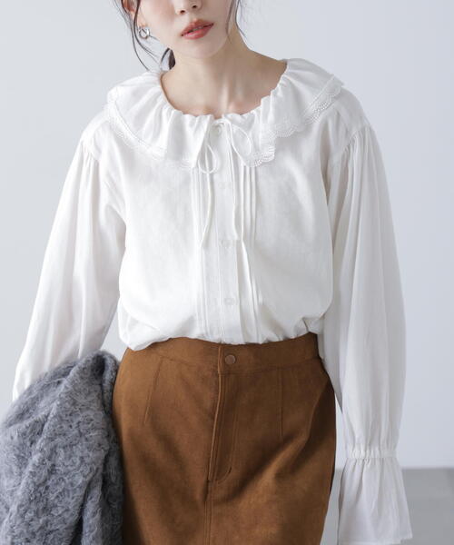 FREE'S MART(フリーズマート)の「◆フリルカラーブラウス(シャツ/ブラウス・レディース・ホワイト/ブラック/ホワイト系その他・FREE)」の14枚目の写真