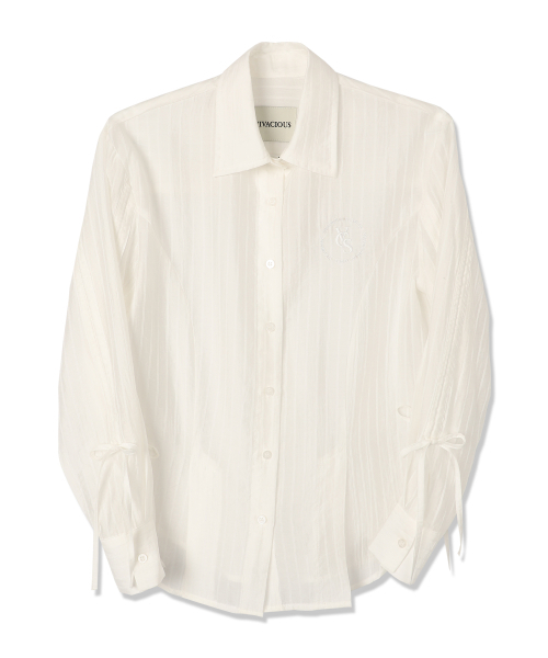 Vivacious(ビバシャス)の「Citrus Shirring Point Shirt BLUE(シャツ/ブラウス・レディース・ブルー・FREE)」の6枚目の写真