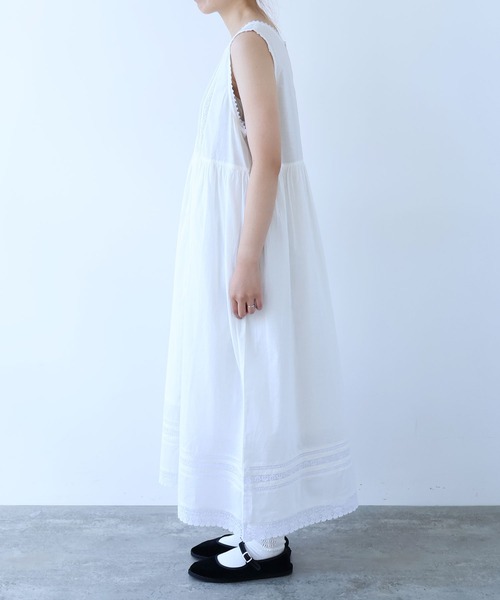 bulle de savon（ビュルデサボン）の「antique lace summer dress（ワンピース・レディース・チャコールグレー/ホワイト・FREE）」の9枚目の写真