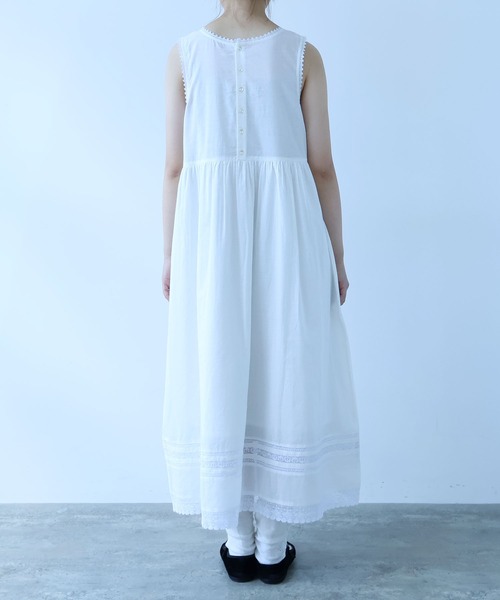 bulle de savon（ビュルデサボン）の「antique lace summer dress（ワンピース・レディース・チャコールグレー/ホワイト・FREE）」の10枚目の写真