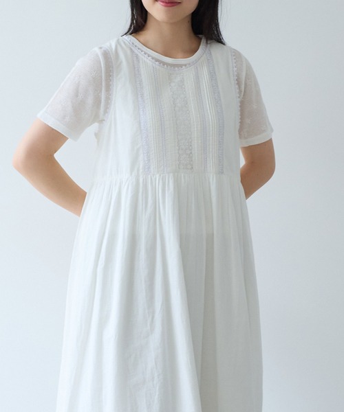 bulle de savon（ビュルデサボン）の「antique lace summer dress（ワンピース・レディース・チャコールグレー/ホワイト・FREE）」の21枚目の写真