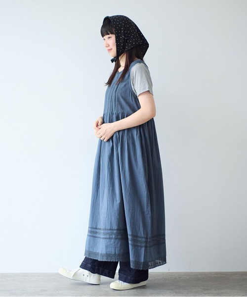 bulle de savon（ビュルデサボン）の「antique lace summer dress（ワンピース・レディース・チャコールグレー/ホワイト・FREE）」の5枚目の写真