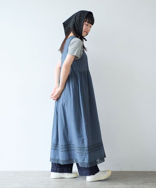 bulle de savon（ビュルデサボン）の「antique lace summer dress（ワンピース・レディース・チャコールグレー/ホワイト・FREE）」の7枚目の写真