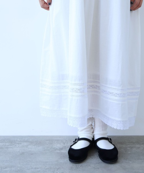 bulle de savon（ビュルデサボン）の「antique lace summer dress（ワンピース・レディース・チャコールグレー/ホワイト・FREE）」の14枚目の写真