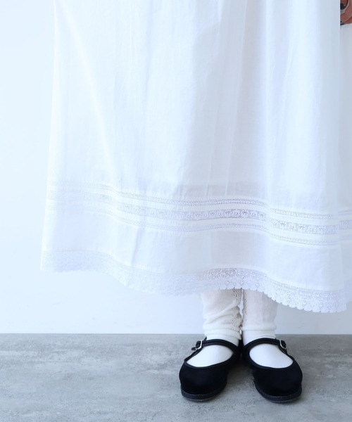 bulle de savon（ビュルデサボン）の「antique lace summer dress（ワンピース・レディース・チャコールグレー/ホワイト・FREE）」の15枚目の写真