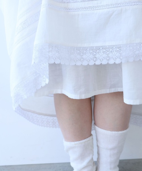 bulle de savon（ビュルデサボン）の「antique lace summer dress（ワンピース・レディース・チャコールグレー/ホワイト・FREE）」の16枚目の写真