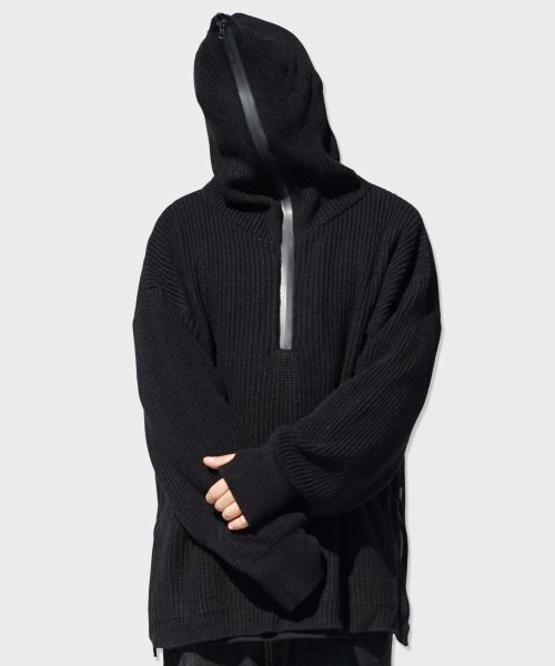 RESPECT（リスペクト）の「half zip up wool blend knit hood（ニット/セーター・メンズ・その他・MEDIUM/LARGE）」の2枚目の写真