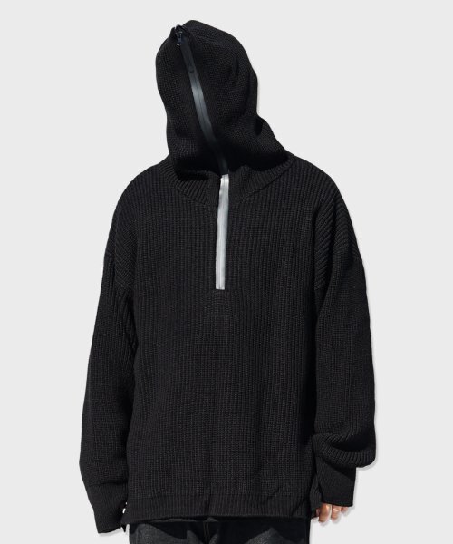 RESPECT（リスペクト）の「half zip up wool blend knit hood（ニット/セーター・メンズ・その他・MEDIUM/LARGE）」の3枚目の写真