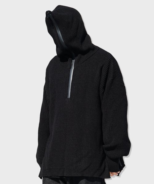 RESPECT（リスペクト）の「half zip up wool blend knit hood（ニット/セーター・メンズ・その他・MEDIUM/LARGE）」の4枚目の写真