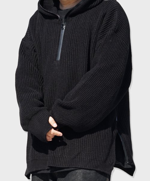 RESPECT（リスペクト）の「half zip up wool blend knit hood（ニット/セーター・メンズ・その他・MEDIUM/LARGE）」の5枚目の写真