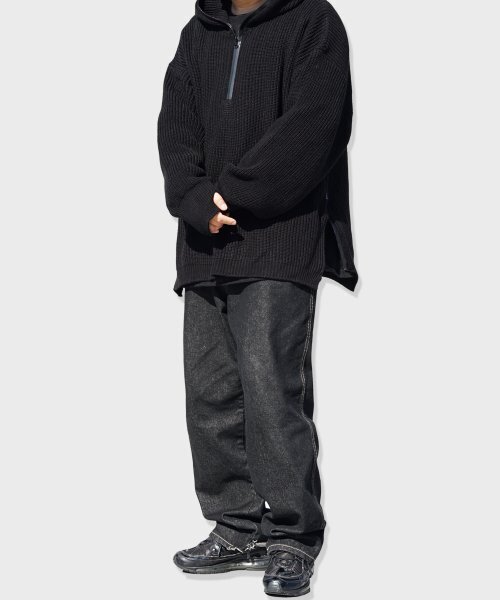 RESPECT（リスペクト）の「half zip up wool blend knit hood（ニット/セーター・メンズ・その他・MEDIUM/LARGE）」の9枚目の写真