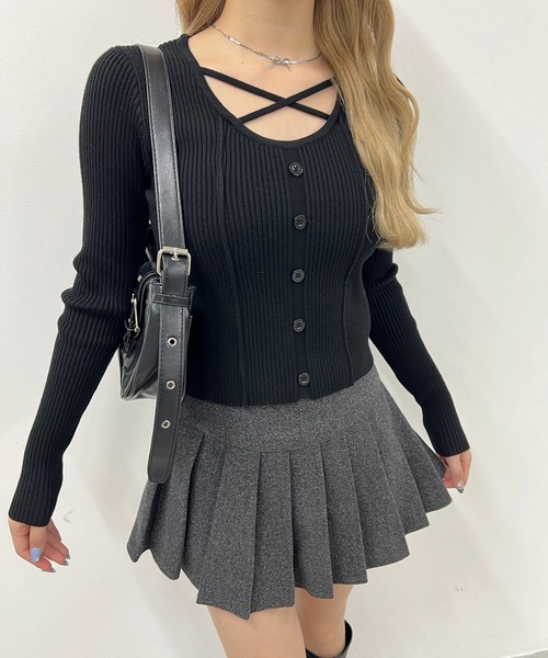 PHILLY（フィリー）の「クロスデザインピチニット（ニット/セーター・レディース・アイボリー/ブラック・FREE）」の6枚目の写真