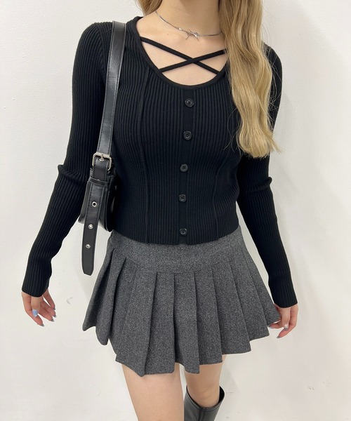 PHILLY（フィリー）の「クロスデザインピチニット（ニット/セーター・レディース・アイボリー/ブラック・FREE）」の7枚目の写真