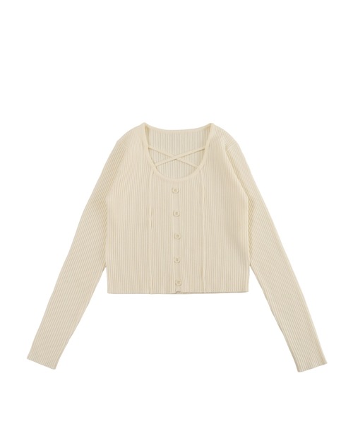 PHILLY（フィリー）の「クロスデザインピチニット（ニット/セーター・レディース・アイボリー/ブラック・FREE）」の9枚目の写真