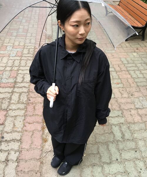COSTUME O’CLOCK（コスチュームオクロック）の「[フード脱着] ナイロンフードロングスリーブシャツ 2 COLOR COOSSH196（シャツ/ブラウス・メンズ・ブラック/ダークグレー・SMALL/MEDIUM/LARGE）」の14枚目の写真