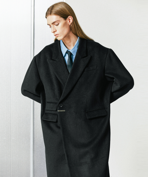 S SY(エスエスワイ)の「ウールブレンドマキシマルダブルコートブラック(チェスターコート・メンズ・その他・MEDIUM/LARGE)」の3枚目の写真