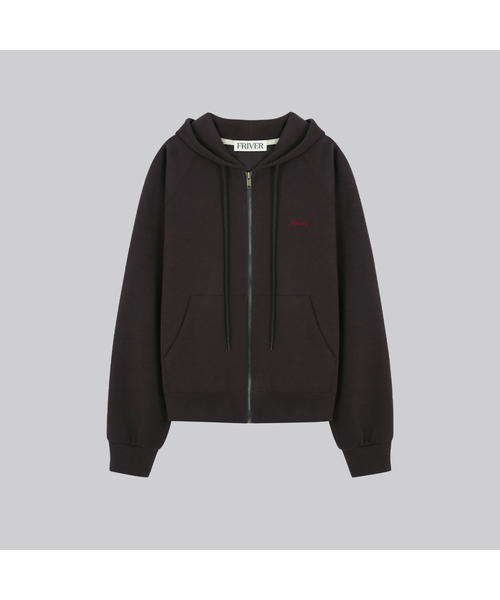 FRIVER07（フリバー07）の「Logo embroidered hoodie zip up [FRFA02LT10]_2color（パーカー・レディース・チャコール/ライトグレー・FREE）」の2枚目の写真