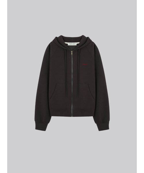 FRIVER07（フリバー07）の「Logo embroidered hoodie zip up [FRFA02LT10]_2color（パーカー・レディース・チャコール/ライトグレー・FREE）」の3枚目の写真