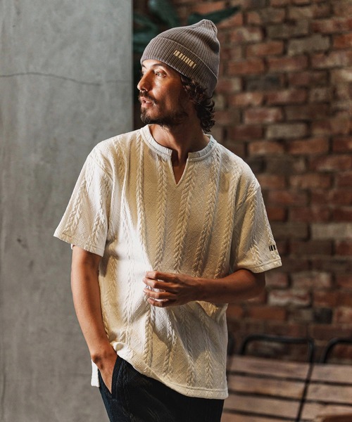 felkod(フィルコッド)の「mko13328-Barcode Embroidery Cotton Knit Watch ニット帽(F26S330)(ニットキャップ/ビーニー・メンズ・グレー/ブラック×ホワイト/ベージュ系その他/ブラック×ピンク・FREE)」の12枚目の写真