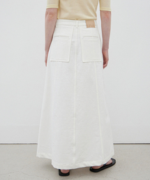 Cotton Slub Maxi Skirt - Off White