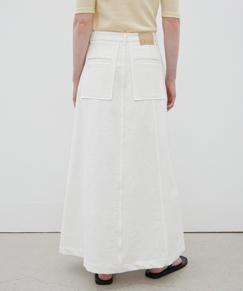 LEVAR(レバー)の「Cotton Slub Maxi Skirt - Off White(スカート・レディース・その他・SMALL/MEDIUM)」の1枚目の写真