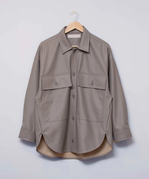 A blends(エイブレンズ)の「A blends フェイクレザーラムスキンCPO(その他アウター・メンズ・ブラック/グレー/ベージュ・LARGE/MEDIUM)」の3枚目の写真