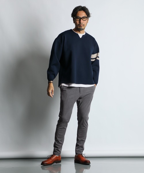The DUFFER of ST.GEORGE（ザダファーオブセントジョージ）の「WASHABLE KEY NECK KNIT：自宅で洗える ウォッシャブル キーネックニット（ニット/セーター・メンズ・ライトグレー/ブラック/ネイビー/アッシュグレー・MEDIUM/X-LARGE/LARGE）」の21枚目の写真