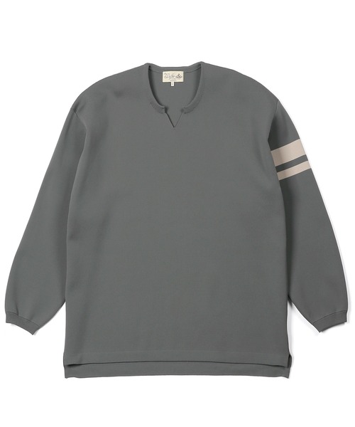 The DUFFER of ST.GEORGE（ザダファーオブセントジョージ）の「WASHABLE KEY NECK KNIT：自宅で洗える ウォッシャブル キーネックニット（ニット/セーター・メンズ・ライトグレー/ブラック/ネイビー/アッシュグレー・MEDIUM/X-LARGE/LARGE）」の14枚目の写真