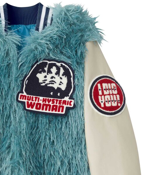 HYSTERIC GLAMOUR（ヒステリックグラマー）の「HYSTERIC WOMANワッペン フェイクファースタジャン（スタジャン・レディース・ブルー/ブラック・FREE）」の5枚目の写真